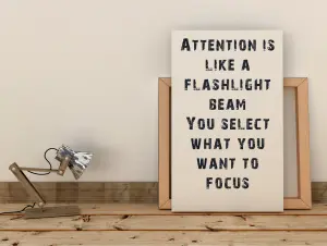 Attention is like a flashlight beam you select what you want to focus