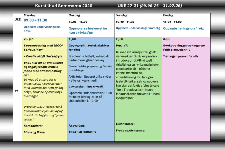 bilde av sommerplan